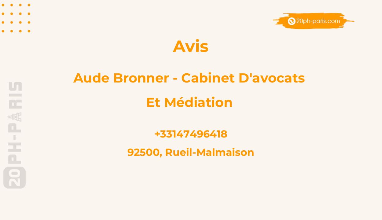 Aude Bronner - Cabinet d'avocats et médiation