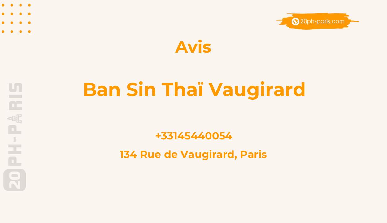Ban Sin Thaï Vaugirard