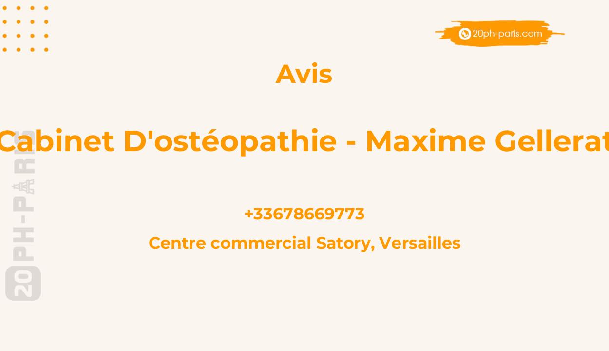 Cabinet d'Ostéopathie - Maxime Gellerat