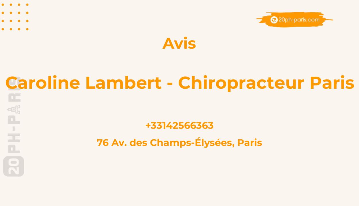 Caroline Lambert - Chiropracteur Paris
