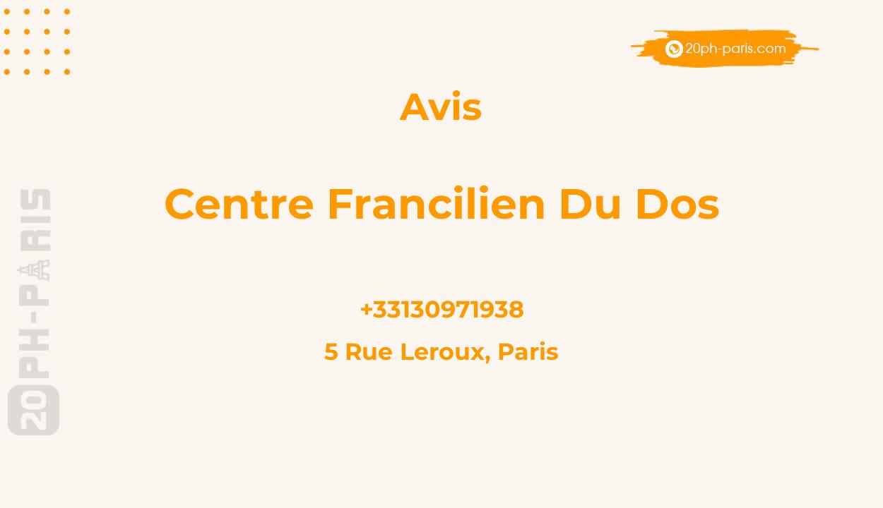 Centre Francilien du Dos