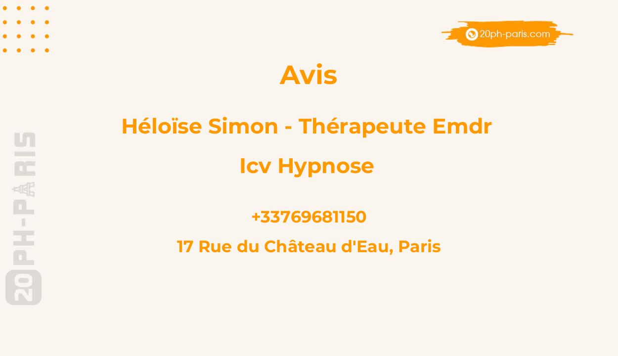 Héloïse SIMON - Thérapeute EMDR ICV Hypnose - Psychotraumatologie Paris 10