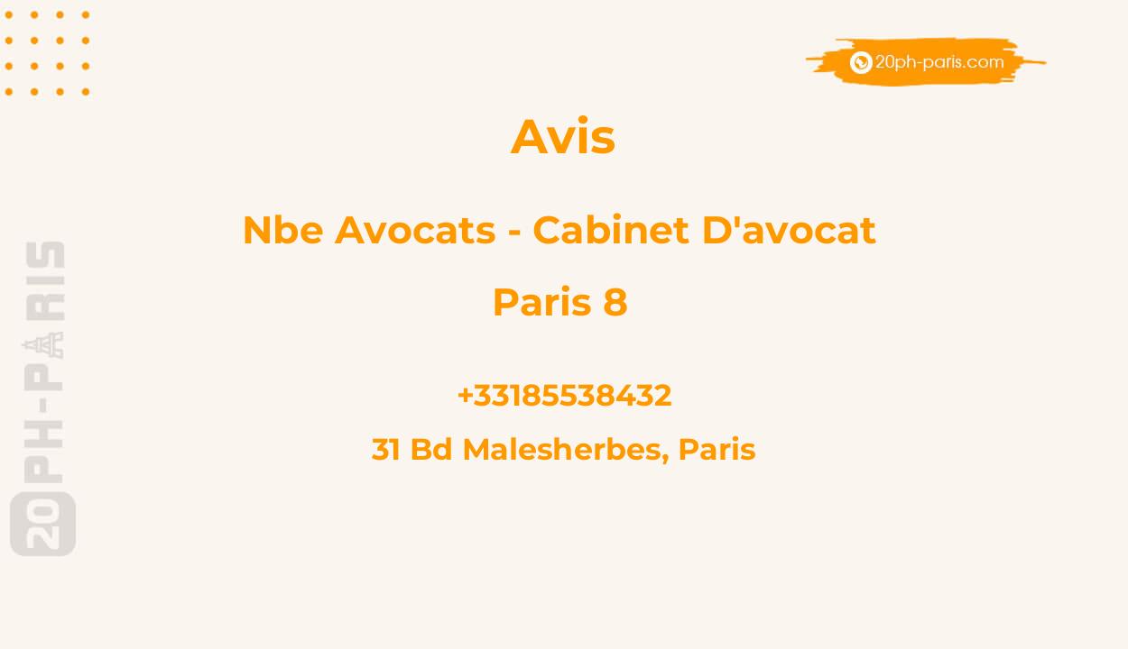NBE Avocats - Cabinet d'Avocat Paris 8 - Maître Nadine Boumhidi