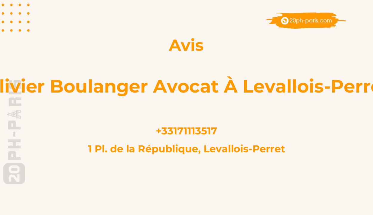 Olivier Boulanger Avocat à Levallois-Perret