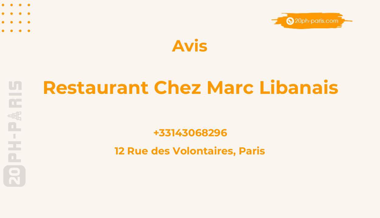 Restaurant Chez Marc Libanais